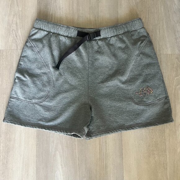 NORTH FACE Sweat shorts Mens XL Gray Belted Fleece Jogger Camp Hike Gym Casual - Picture 1 of 7